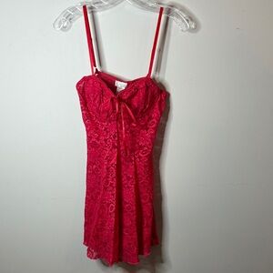 Elegant Red Lace Chemise